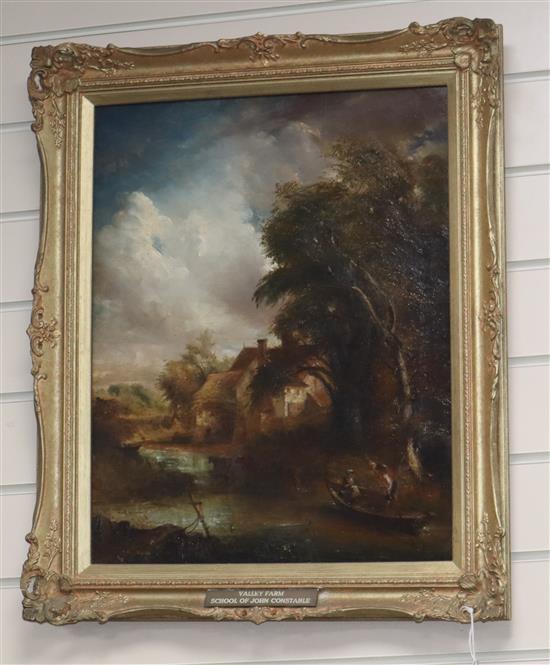 School of John Constable, oil on canvas, Valley farm, 49 x 39cm